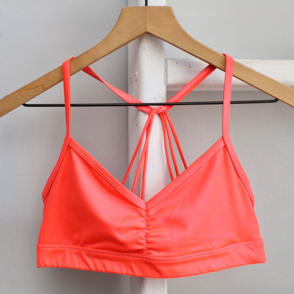 ALO Bright Orange 4 Way Racerback Sports Bra Size Medium - Picture 1 of 5